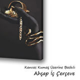 kuyumcu altın kadın eli baskılı kanvas duvar tablosu