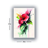 çiçek akan boyalar baskılı kanvas duvar tablosu