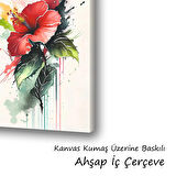 çiçek akan boyalar baskılı kanvas duvar tablosu