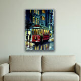 tranway cadde binalar baskılı kanvas duvar tablosu