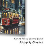 tranway cadde binalar baskılı kanvas duvar tablosu