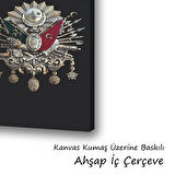 gümüş tuğra resmi baskılı kanvas duvar tablosu