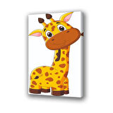 sevimli yavru zürafa baskılı kanvas duvar tablosu