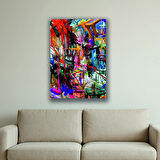 karmaşık sanatsal çizgiler baskılı kanvas duvar tablosu