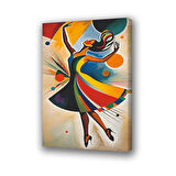 Kadın bale dans baskılı kanvas duvar tablosu