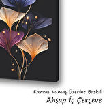 renkli çiçekler baskılı kanvas duvar tablosu