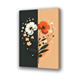 çiçek baskılı kanvas duvar tablosu
