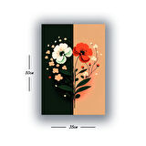 çiçek baskılı kanvas duvar tablosu