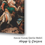 Eski zaman at üzerinde kılınçlı baskılı kanvas duvar tablosu