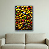 sarı toplar surat ifadesi baskılı kanvas duvar tablosu