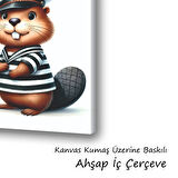 denizci sincap baskılı kanvas duvar tablosu