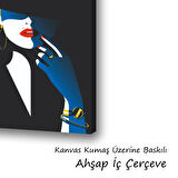 kadın model kuaförler için baskılı kanvas duvar tablosu