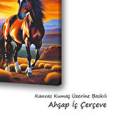 at doğa manzara baskılı kanvas duvar tablosu