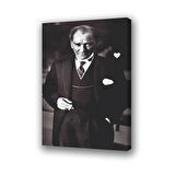 atatürk takım elbiseli baskılı kanvas duvar tablosu