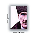 atatürk mavi gözler baskılı kanvas duvar tablosu
