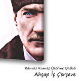atatürk mavi gözler baskılı kanvas duvar tablosu