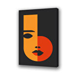 b harf kadın baskılı kanvas duvar tablosu