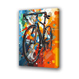 bisiklet renkli desenler baskılı kanvas duvar tablosu