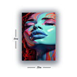 kadın surat boya baskılı kanvas duvar tablosu