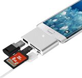Type C Usb 3.1 Kart Okuyucu SD MicroSD Tf Hub All in Çevirici Dönüştürücü Adaptör