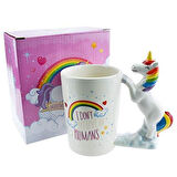 Unicorn Tasarımlı 3D Seramik Kupa Bardak 400 ml