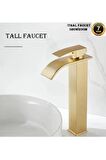 Banyo Çanak Lavabo Bataryası Mat Gold Renk Şelale Model 7 Yıl Garantili Ithal