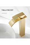 Banyo Çanak Lavabo Bataryası Mat Gold Renk Şelale Model 7 Yıl Garantili Ithal