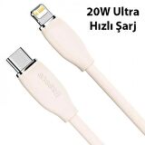 Baseus Esnek Super Şarj 1.2Mt 20W İphone Şarj Kablosu İphone 11 12 13 14 Pro Max Şarj Kablosu 480Mbps