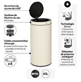 5five Simply Smart Delta Otomatik Sensörlü 40LT. Çöp Kutusu Bej