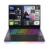 HP Omen Max 16-AH0004NT Ultra 9-275HX 16-GBDDR5 1 TBSSD RTX5090 (24GB-GDDR7) 16" 240Hz 2K WQXGA Freedos Gaming Notebook B92QMEAHMF1