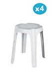 Omnipazar SY-4640 Plastik Tabure Büyük Boy 4'lü Set