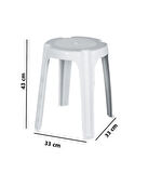 Omnipazar SY-4640 Plastik Tabure Büyük Boy 4'lü Set