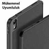 Coofbe Kalem Yerli Uyku Modlu Mıknatıslı Standlı Kapaklı iPad 10.2 2022 Kılıf Tablet Kılıfı Pu Deri Mikrofiber Tablet Kılıfı 