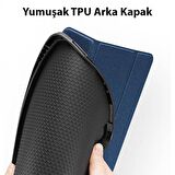 Coofbe Kalem Yerli Uyku Modlu Mıknatıslı Standlı Kapaklı iPad 10.2 2022 Kılıf Tablet Kılıfı Pu Deri Mikrofiber Tablet Kılıfı 