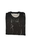 Süvari Mermer Desen Rahat Kalip Sweatshirt