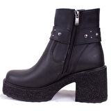 Dagoster DZA07-8962278 Siyah Günlük Platform Topuklu Kadın Bot