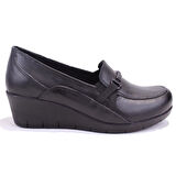 Dagoster DZA32-411 Siyah Ortopedik Günlük Deri Kadın Ayakkabı