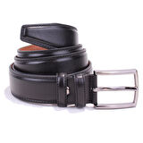 Dagoster DMK26-306DG Siyah 3,5 cm Hakiki Deri Erkek Kemer