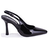 Dagoster DZA07-11363030 Siyah Rugan Klasik Topuklu Kadın Ayakkabı