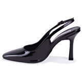 Dagoster DZA07-11363030 Siyah Rugan Klasik Topuklu Kadın Ayakkabı