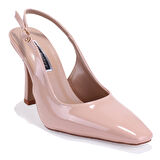 Dagoster DZA07-11363030 Vizon Rugan Klasik Topuklu Kadın Ayakkabı