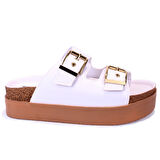 Dagoster DZA07-89023 Beyaz Ortopedik Günlük Spor Kadın Terlik