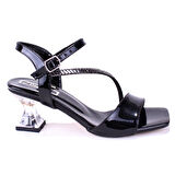 Dagoster DZA07-1284051 Siyah Ayna İnce Topuklu Abiye Kadın Ayakkabı