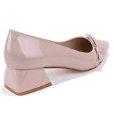 Dagoster DZA07-1274309 Bej Rugan Klasik Topuklu Kadın Ayakkabı