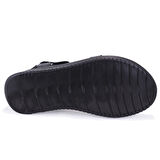 Dagoster DZA07-770404 Siyah Günlük Ortopedik Deri Kadın Sandalet
