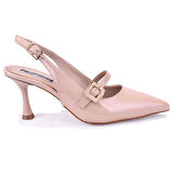 Dagoster DZA07-108525641 Bej Rugan Klasik Topuklu Kadın Ayakkabı