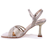 Dagoster DZA07-337087 Altın İnce Topuklu Abiye Kadın Ayakkabı