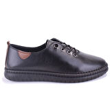 Dagoster DZA07-1236035 Siyah Ortopedik Günlük Deri Kadın Ayakkabı