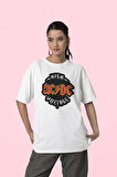 High AC DC Voltage Baskılı Unisex Oversize Rock Metal Müzik Tişört