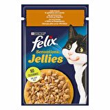 Felix Sensations Jellies Tavuklu Ve Havuçlu Yetişkin Kedi Konservesi 12 Adet 85 Gr 